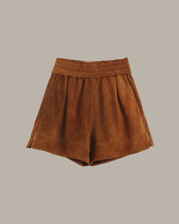Stretchable Waist Suede Shorts