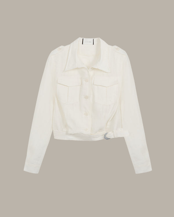 Belted Utility Crop Jacket