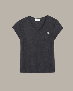 Heart Embroidery Wool T-Shirt