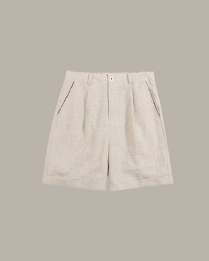 Beige shorts on a light gray background