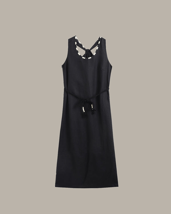 Detailed Neckline Midi Dress