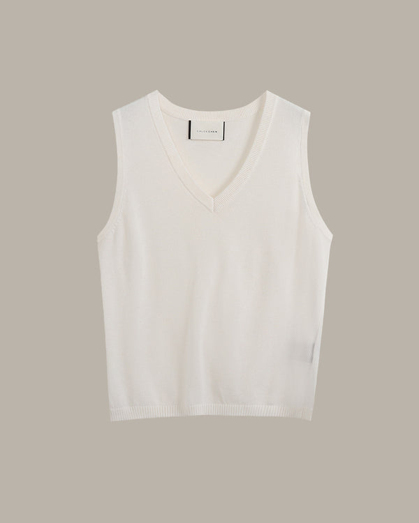 V-Neck Knit Tank Top
