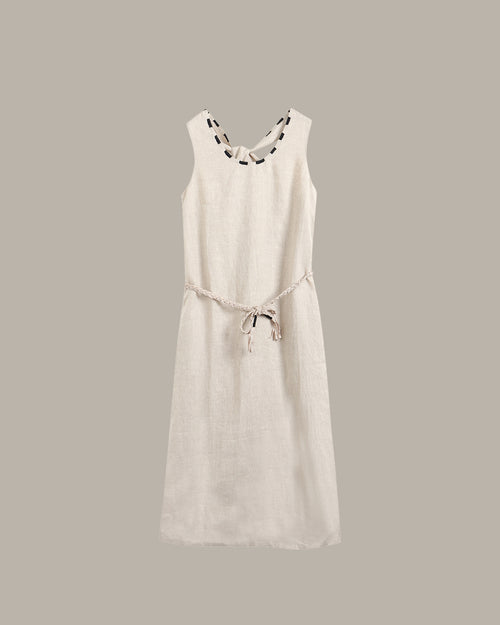 Detailed Neckline Midi Dress