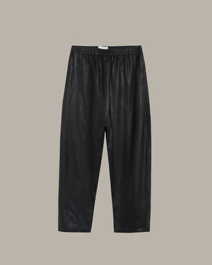 Stretchable Waist Leather Pants