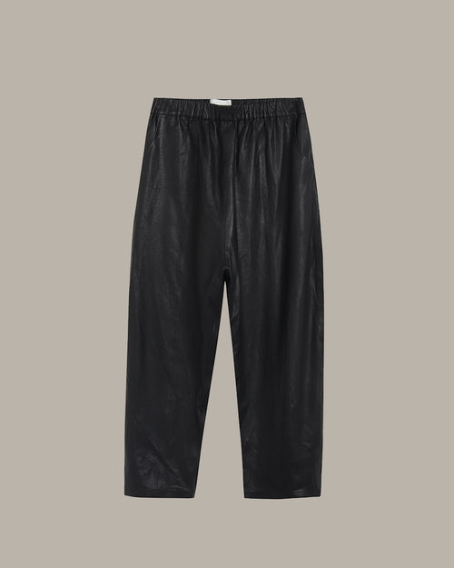 Stretchable Waist Leather Pants