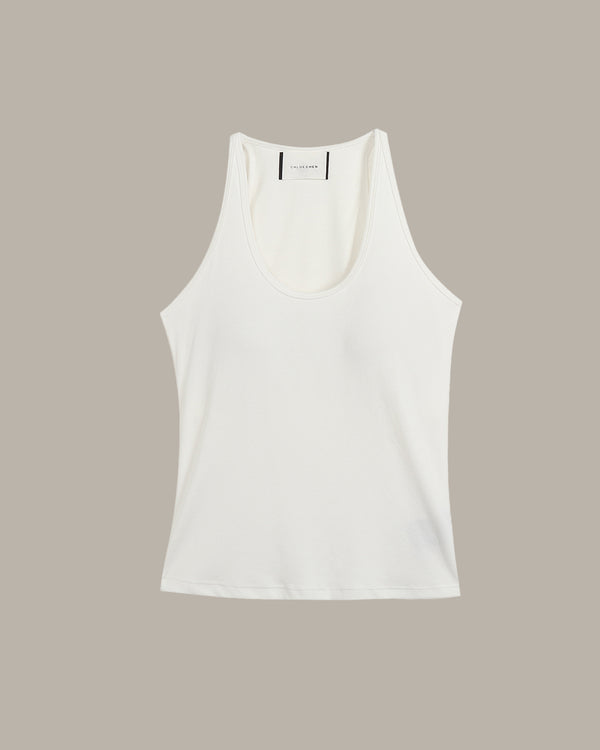 White tank top on a beige background