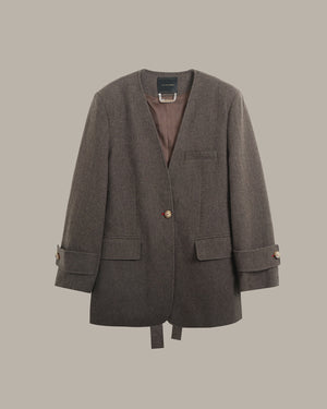 V-Neck Merino Wool Coat