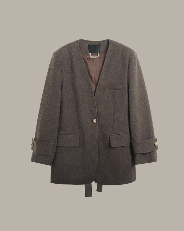 V-Neck Merino Wool Coat