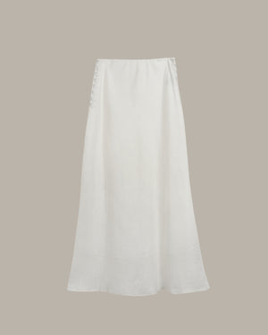 100% Linen Stitched Midi Skirt