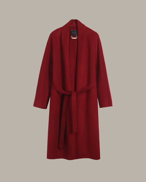Long Wool Coat With Belt