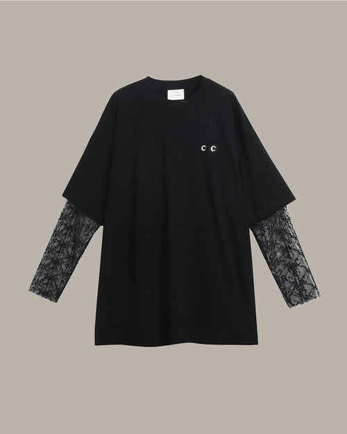 Lace Panel Long Tee