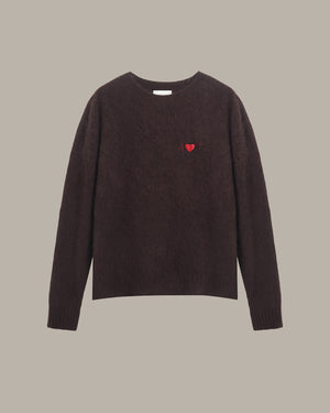 Embroidered Wool Round Neck Jumper