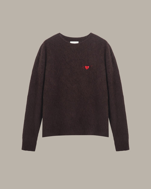 Embroidered Wool Round Neck Jumper