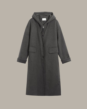 Two-Piece Zip-Up Hooded Overcoat