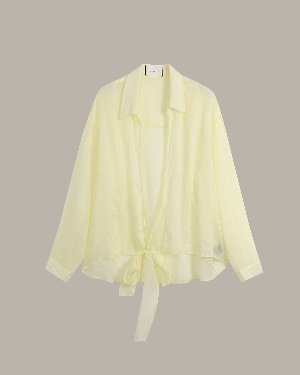 Top for Women - Lace-Trim Tie-Front Blouse | CHLOECHEN