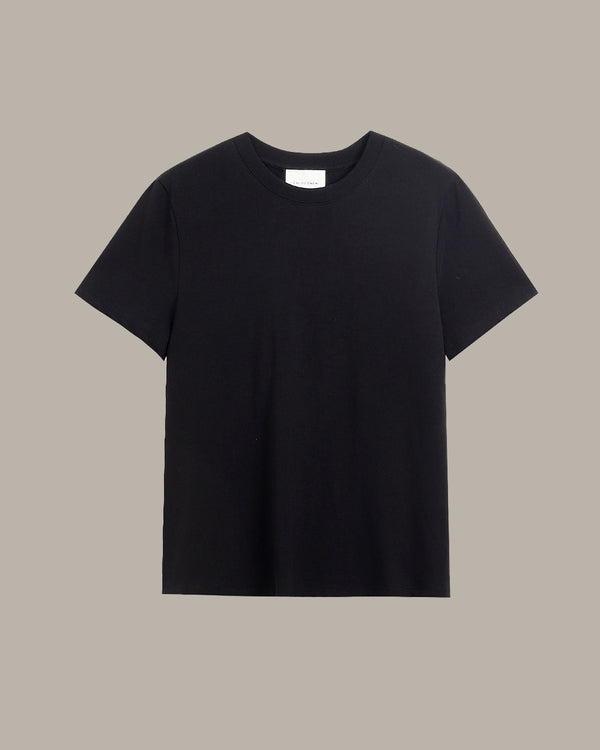 Black t-shirt on a beige background