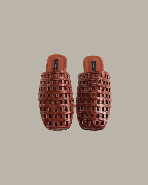 Cara Leather Woven Mules