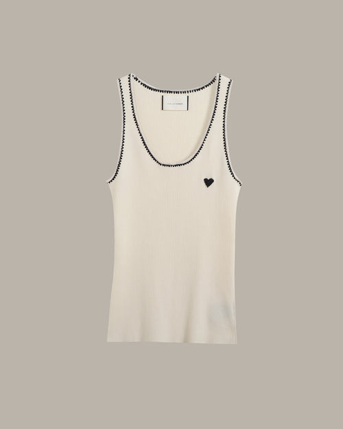 Heart Embroidered Tank Top
