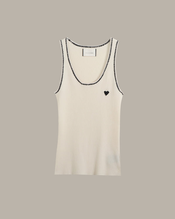 Heart Embroidered Tank Top