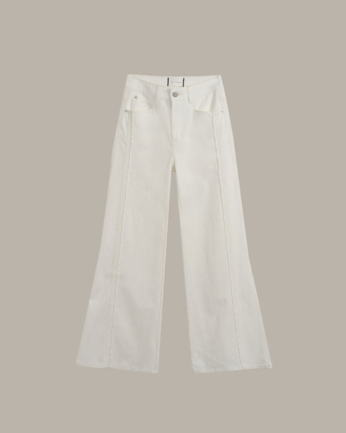 Braided Stitch Detail Flared Jeans
