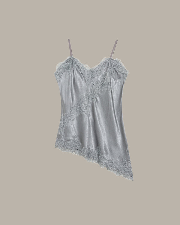 gray lace camisole on a beige background