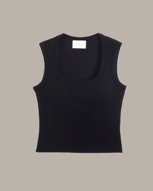 Heart Embroidery Ribbed Knit Tank Top