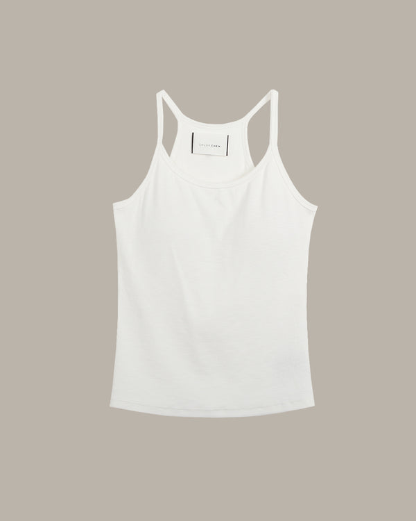 White tank top on a beige background