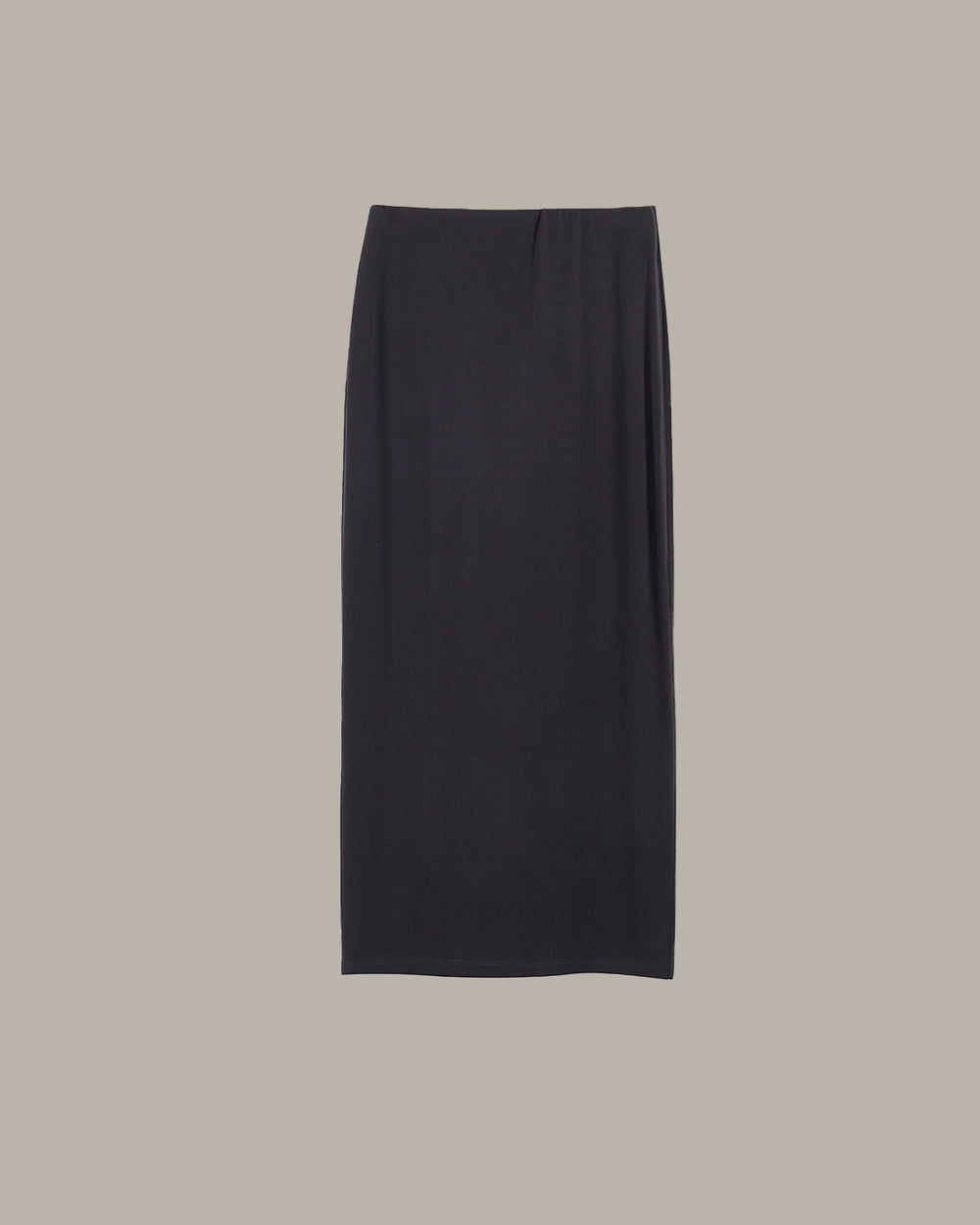 dark grey pencil skirt on a beige background