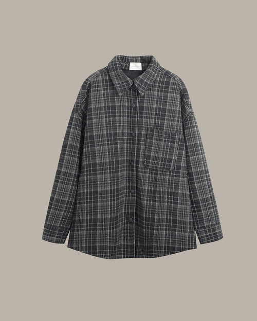 格紋法蘭絨襯衫外套