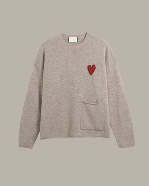 Heart Patch Wool Jumper