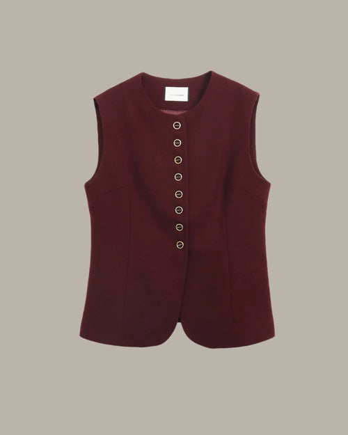 Wool Tailored Buttoned Vest