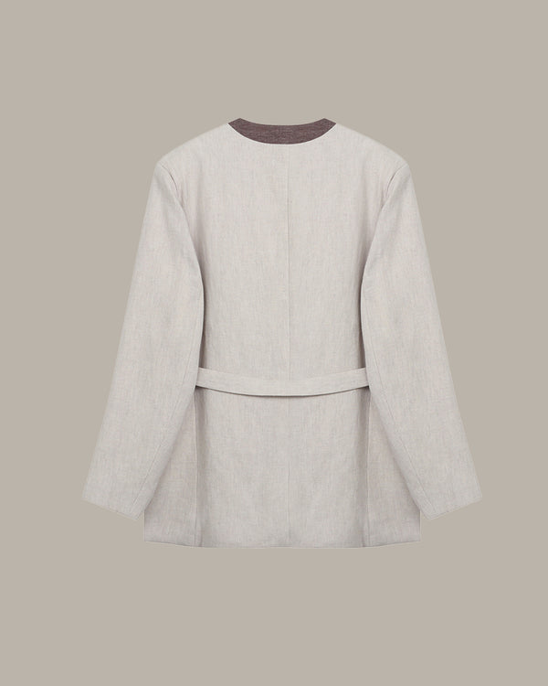 back of a light grey blazer