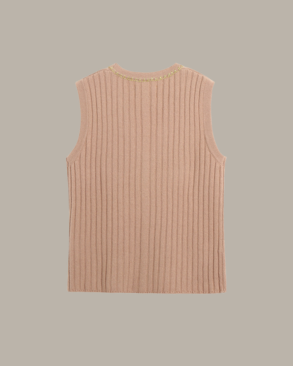 V-Neck Ribbed Knit Vest