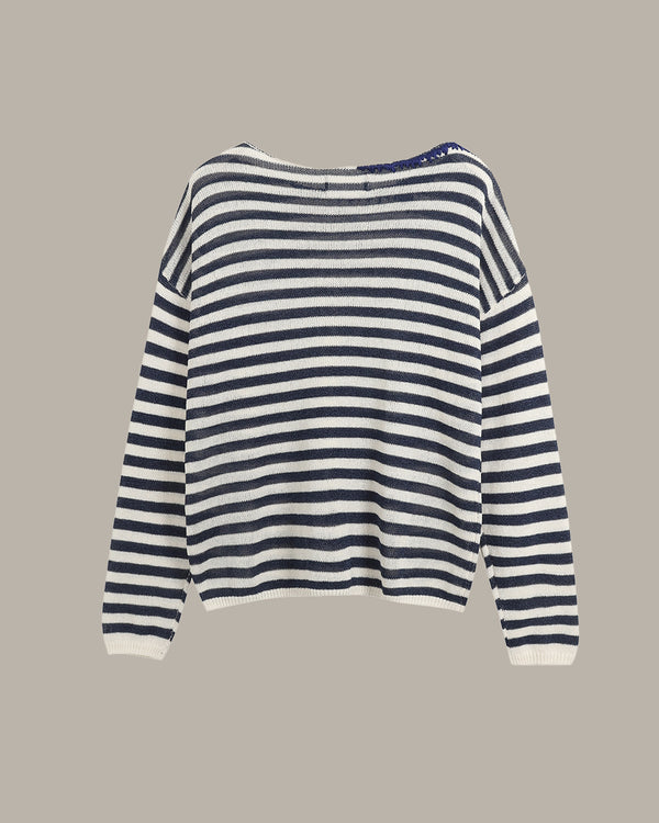 Striped Crew Neck Knit Top
