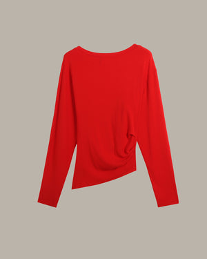 Asymmetrical Draped Chain Details Top