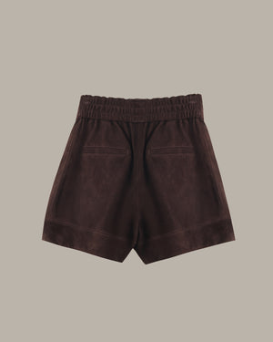 Stretchable Waist Suede Shorts