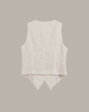 Stitched Detail Linen Vest