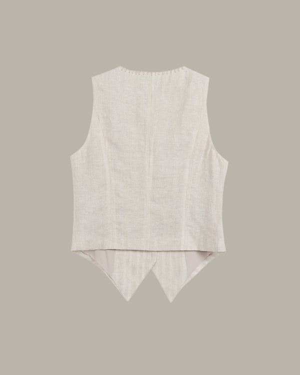 Stitched Detail Linen Vest
