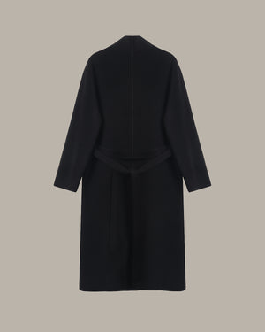 Long Wool Coat With Belt