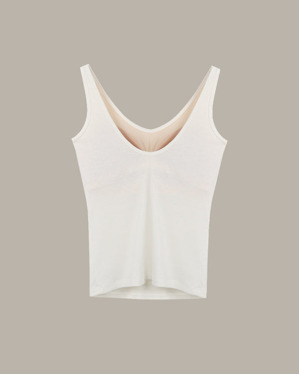 White tank top on a beige background