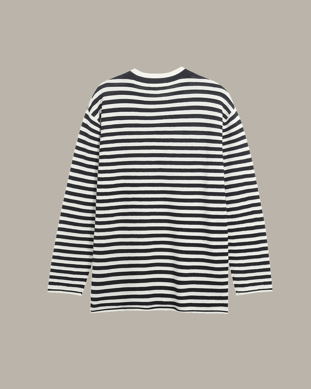 Heart Embroidered Stripe Knit Top