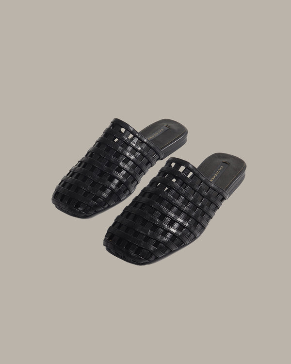 Cara Leather Woven Mules