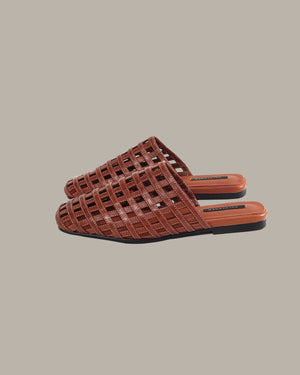 Cara Leather Woven Mules