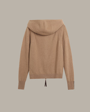 Cashmere Zip-Up Hoodie Cardigan