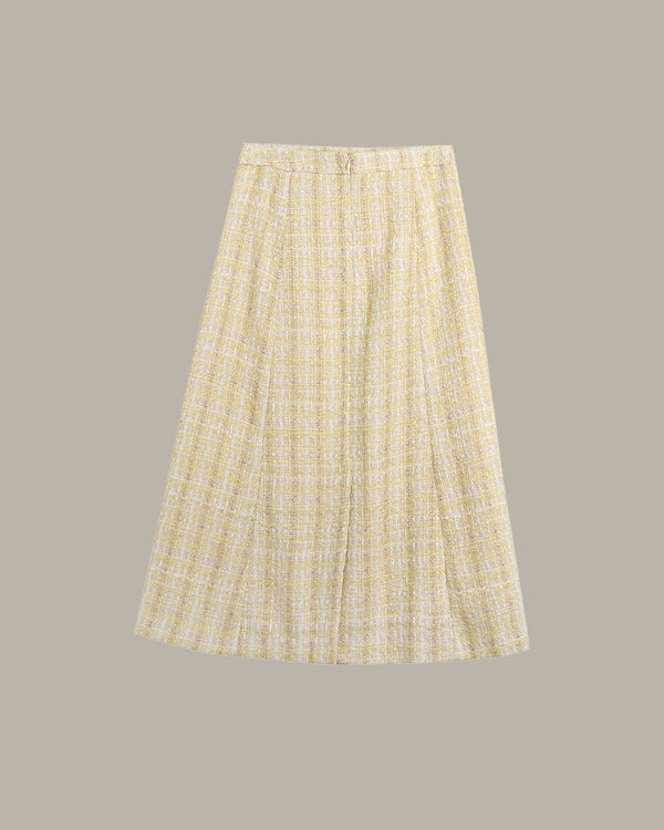 Plaid Tweed Skirt