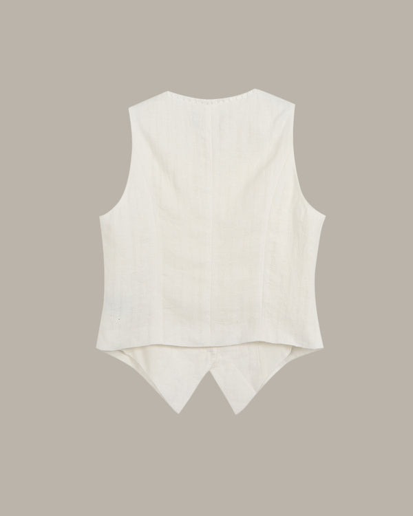 Stitched Detail Linen Vest