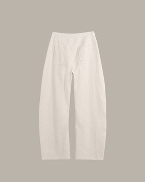 Light-colored pants on a gray background