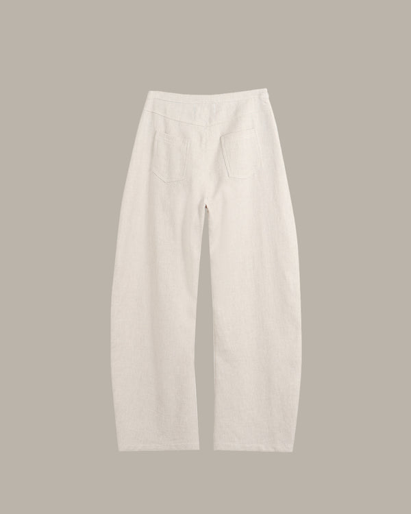 Light-colored pants on a gray background