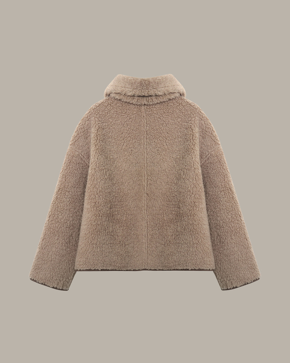 Fuax Shearling Coat With Scarf