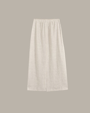 Light gray skirt on a beige background